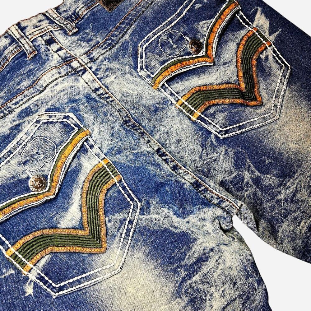 Red ape blue denim jeans